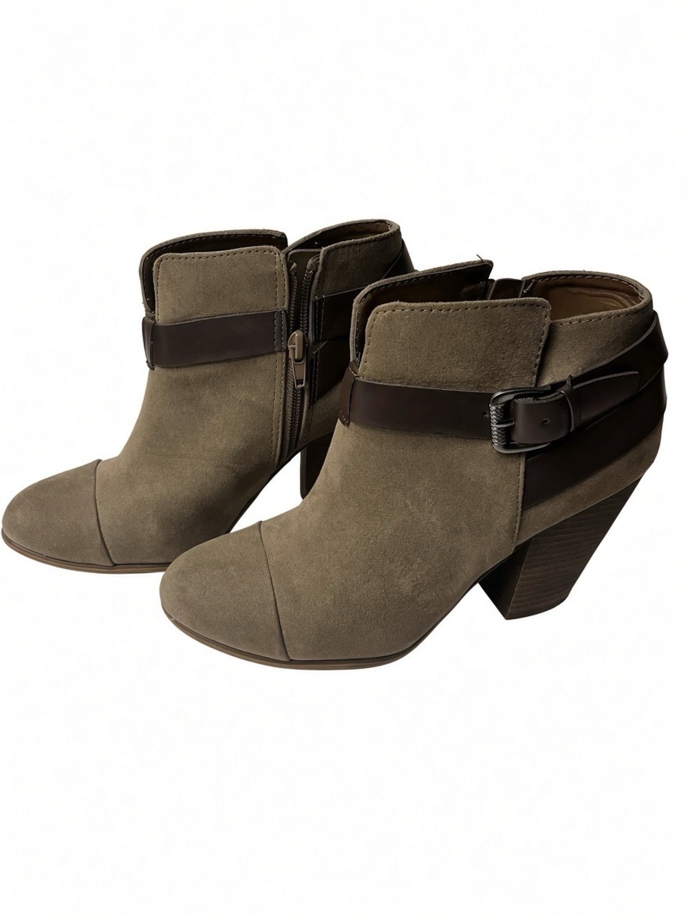 Faux Suede Ankle Boots with Buckle Strap Harvest Carlos Santana Size 9 Womens